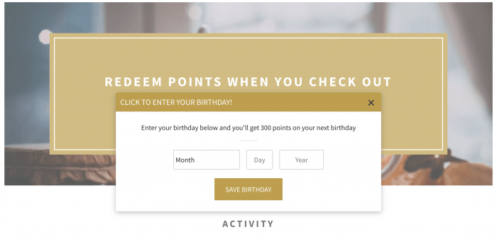 Harney and sons loyalty program birthday pop up