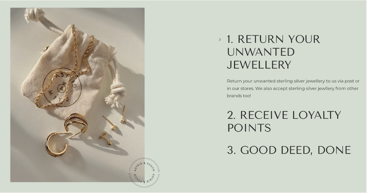 Astrid & Miyu’s ‘Astrid & Renew’ jewelry recycling scheme
